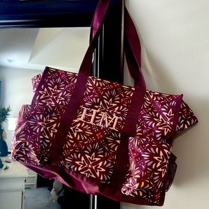 Thirty-one zip top organizing tote monogrammed HM